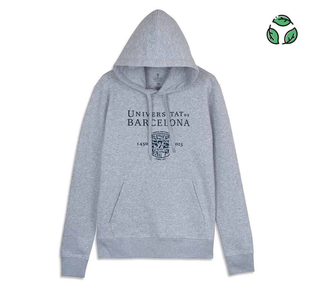 Sudadera gris claro capucha estampada 575 ECO