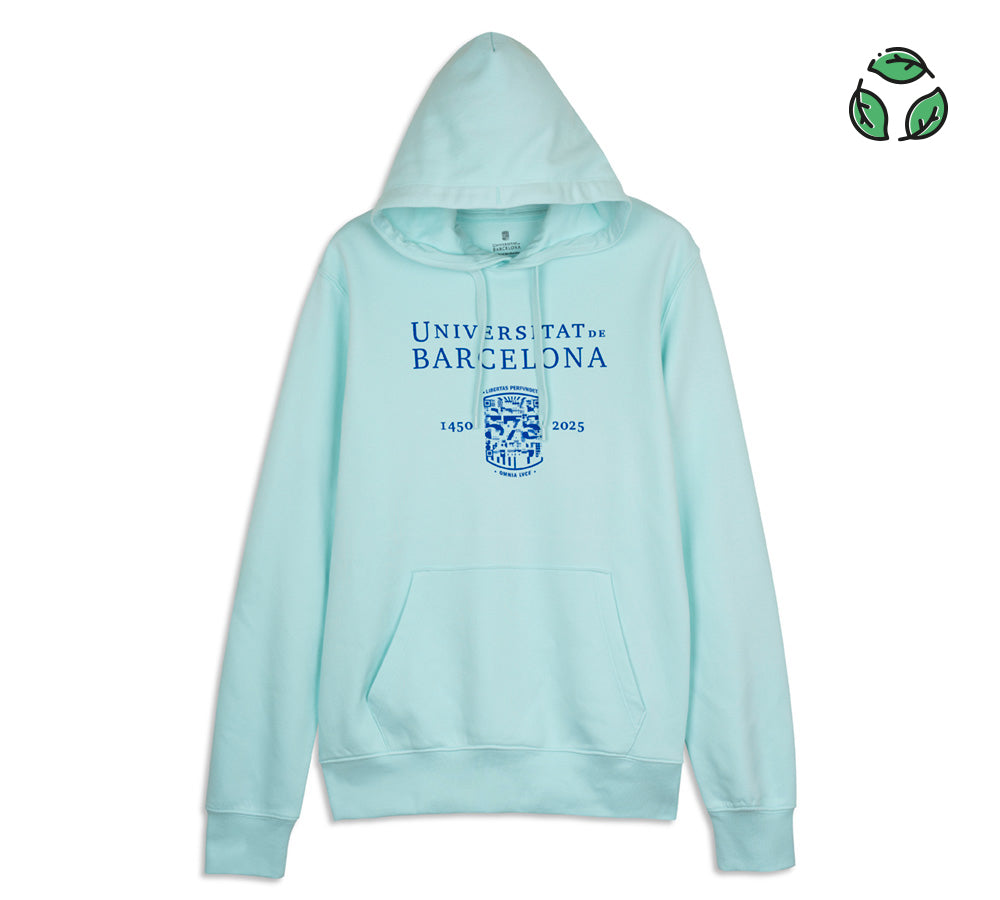 Sudadera menta capucha estampada 575 ECO